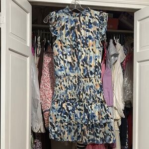 Tobi Blue and Cream Patterned Dress